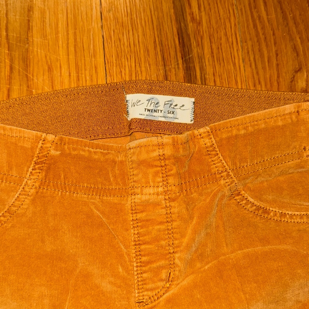 Free People Pull On Corduroy Flare Pants in Burnt Orange